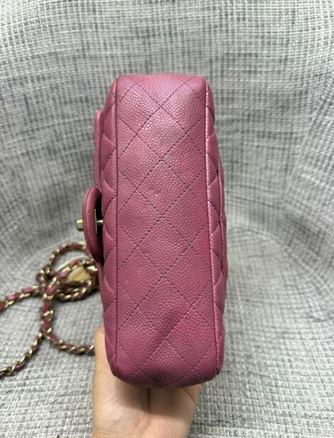【7萬台幣入手CF😍輕熟女風格💜四季適用✨】Chanel 粉色荔枝紋 翻蓋 雙C單肩|斜背|鏈條包 CF大mini-7