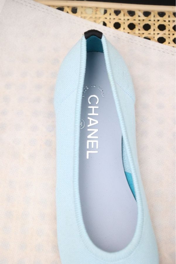Chanel蓝黑针织平底鞋-6