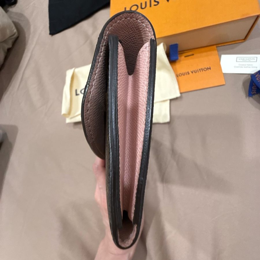 Louis Vuitton 粉色豆豆長夾改金屬扣-7