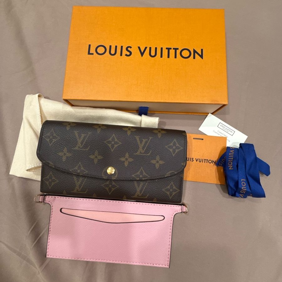 Louis Vuitton 粉色豆豆長夾改金屬扣-0