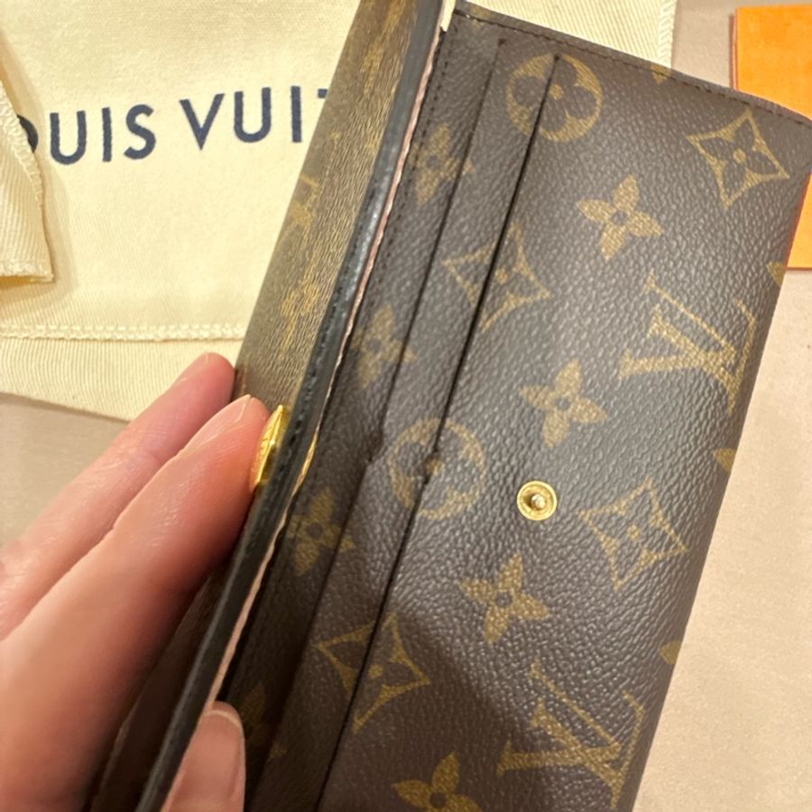 Louis Vuitton 粉色豆豆長夾改金屬扣-18