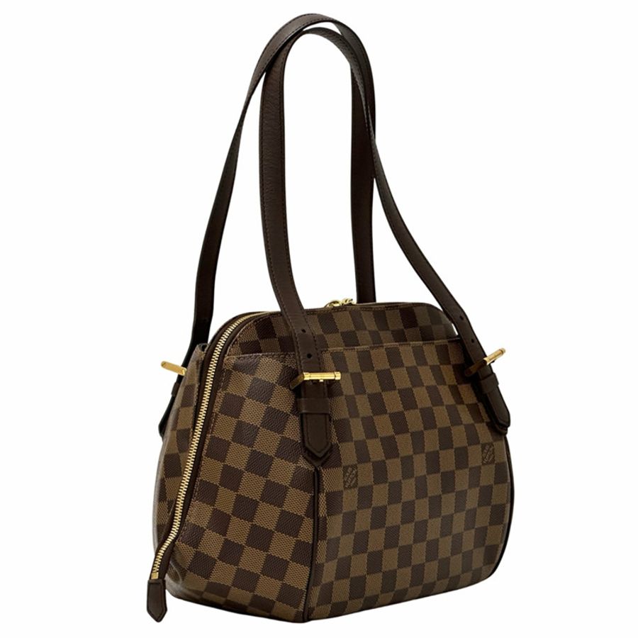 路易威登 LOUIS VUITTON Damier 女手袋 品牌單肩包 貝倫MM 埃賓棕色 N51174-2