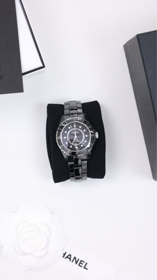Chanel J12黑陶瓷钻刻机械男表-0