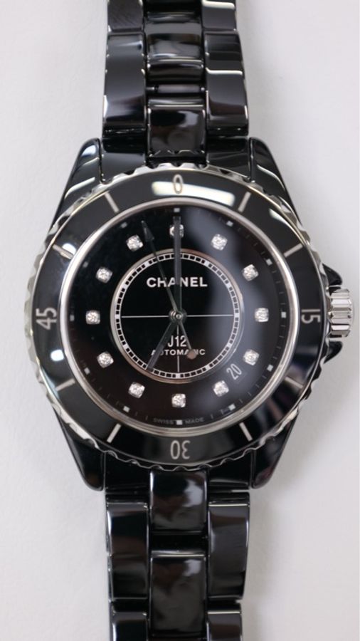 Chanel J12黑陶瓷钻刻机械男表-5