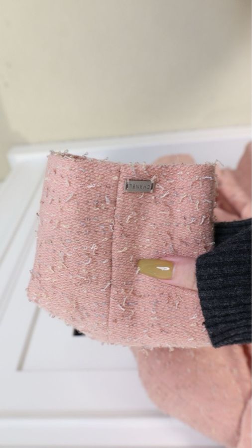 Chanel 99年三文鱼色荷叶边滚边上衣外套-14