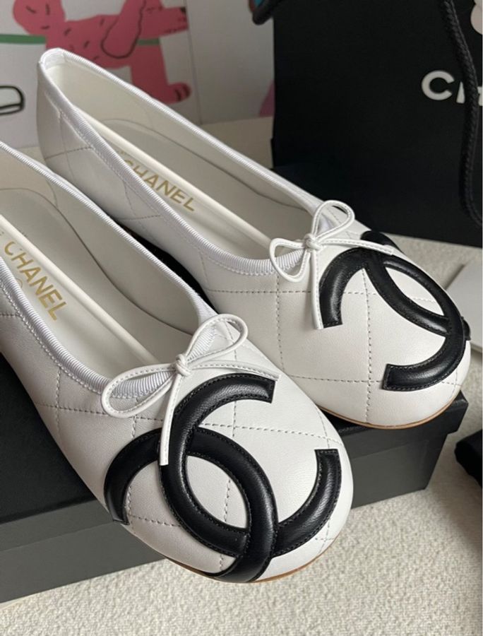【今年斷碼爆款💥比代購更便宜】全新 Chanel Coco Beach中古康鵬鞋大CC logo芭蕾舞鞋平底單鞋 36/37.5/38/38.5/39.5-2