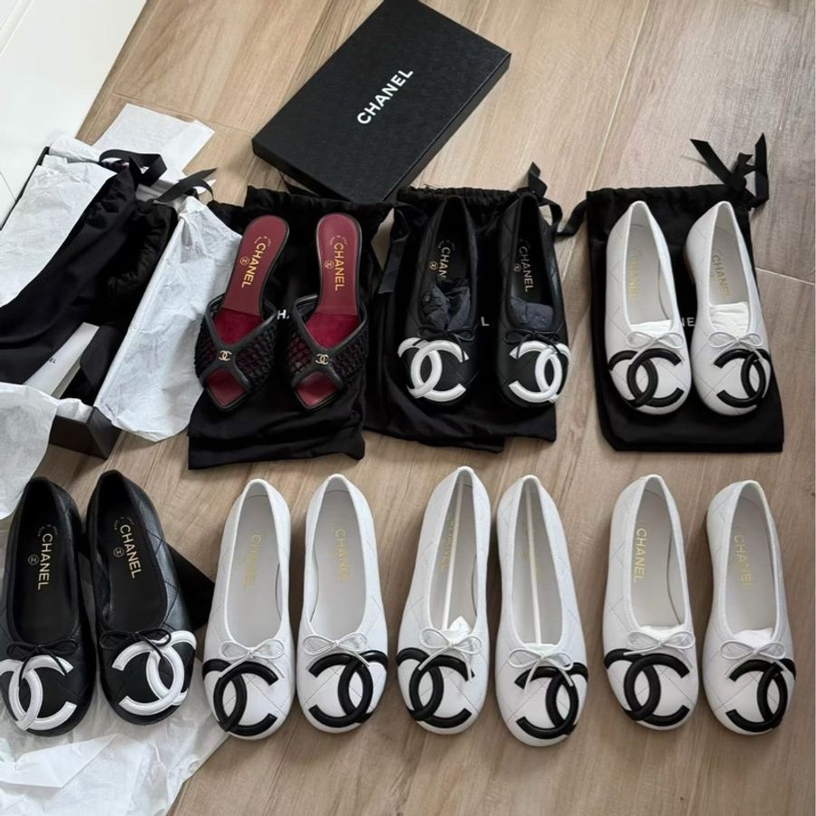 【今年斷碼爆款💥比代購更便宜】全新 Chanel Coco Beach中古康鵬鞋大CC logo芭蕾舞鞋平底單鞋 36/37.5/38/38.5/39.5-7