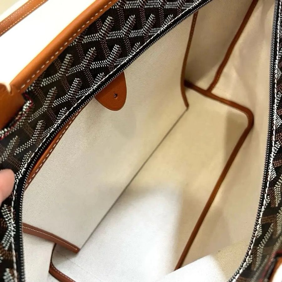 Goyard 戈雅 Artois 老花 焦糖色 單肩包托特包購物袋 拉鍊款-7