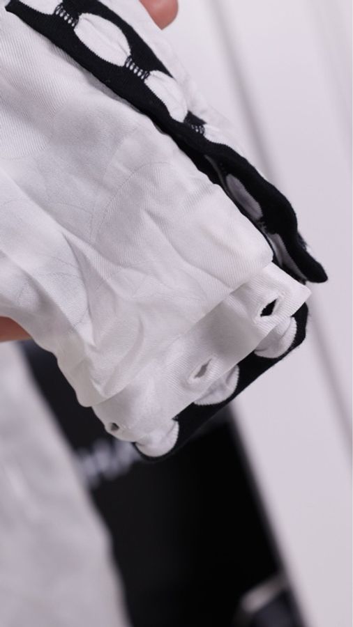 Chanel 24S秀款黑白波点拼接衬衫娃娃领花花钻扣长袖连衣裙外套领口可拆卸-28