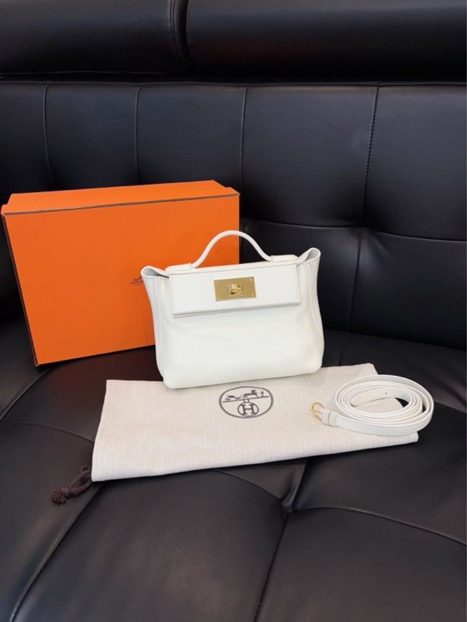 🐎Hermes愛馬仕|2424 mni 白色金扣|98新有膜|Z刻-1