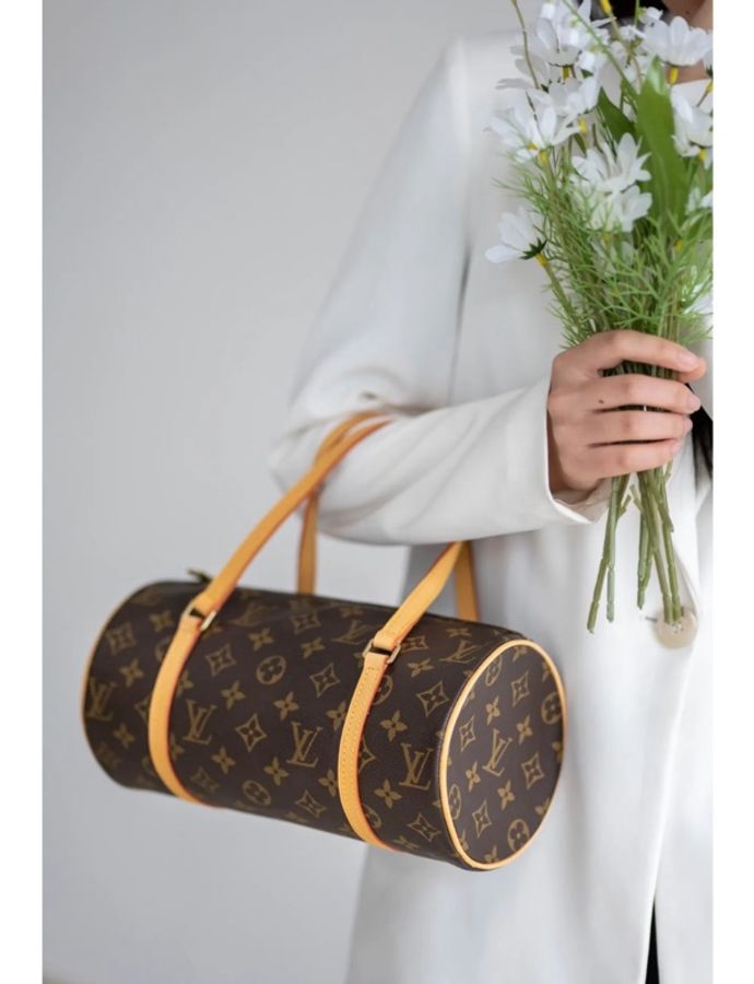【Vintage 界的常青樹🌲超便宜拿下😍】LV Papillon中古 巴比龍 30 老花 圓筒包-13