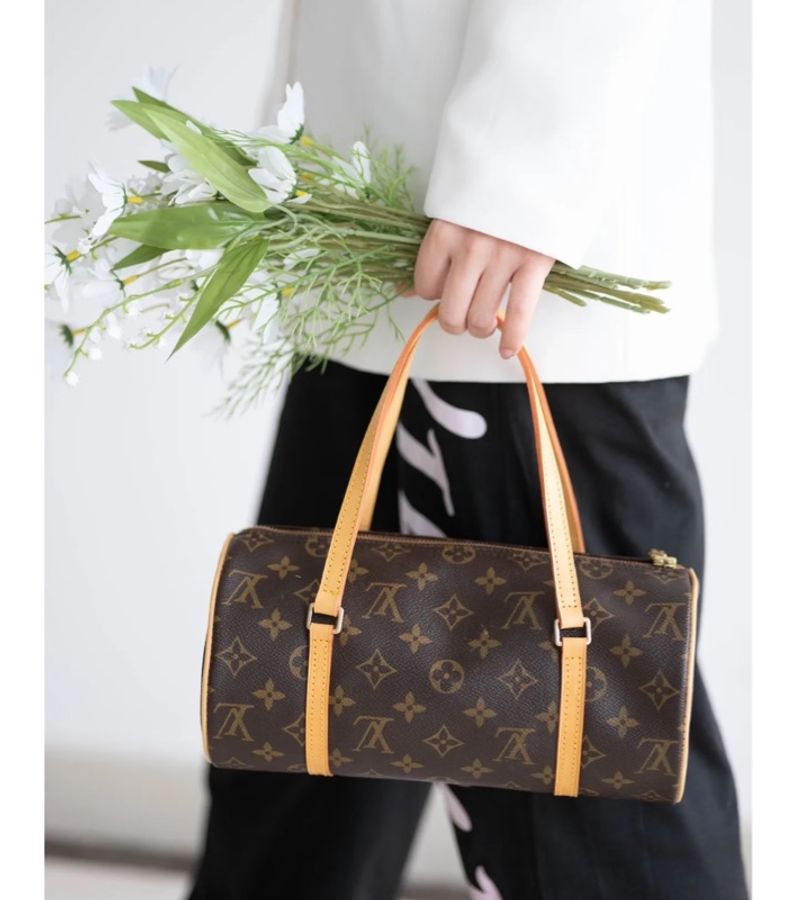 【Vintage 界的常青樹🌲超便宜拿下😍】LV Papillon中古 巴比龍 30 老花 圓筒包-14