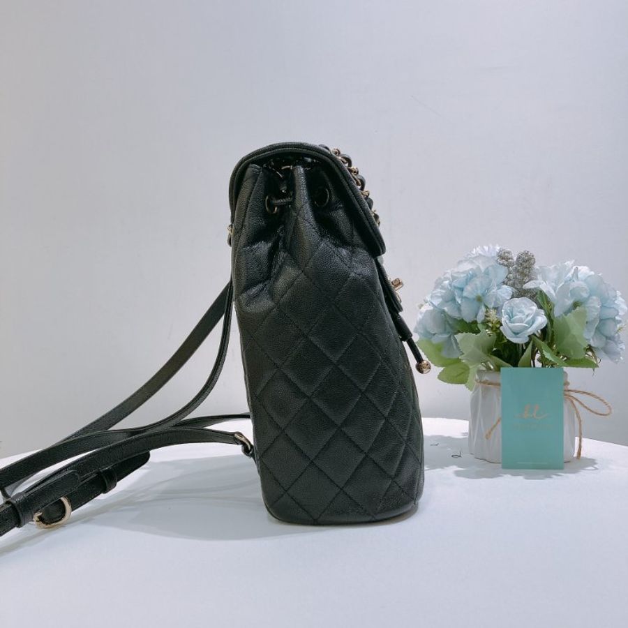 TW4929 Chanel 香奈兒 大號 荔枝皮 黑色雙肩包 Backpack Caviar Black x GHW-3