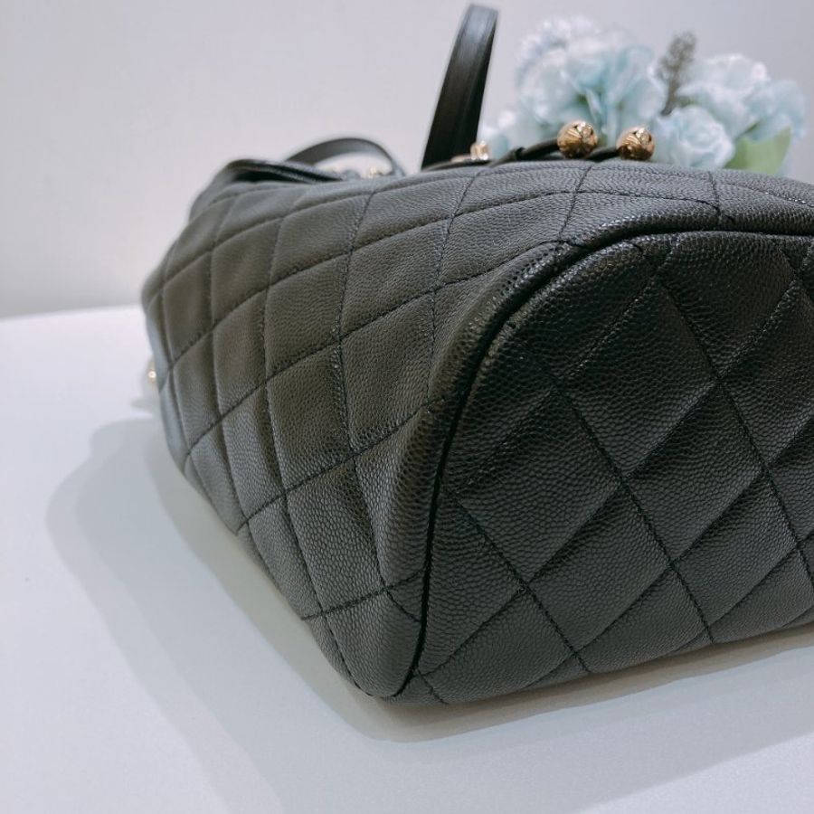 TW4929 Chanel 香奈兒 大號 荔枝皮 黑色雙肩包 Backpack Caviar Black x GHW-5
