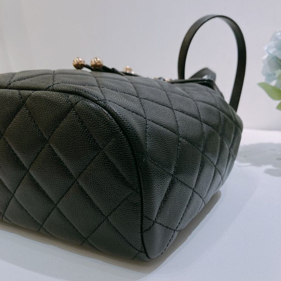 TW4929 Chanel 香奈兒 大號 荔枝皮 黑色雙肩包 Backpack Caviar Black x GHW-6