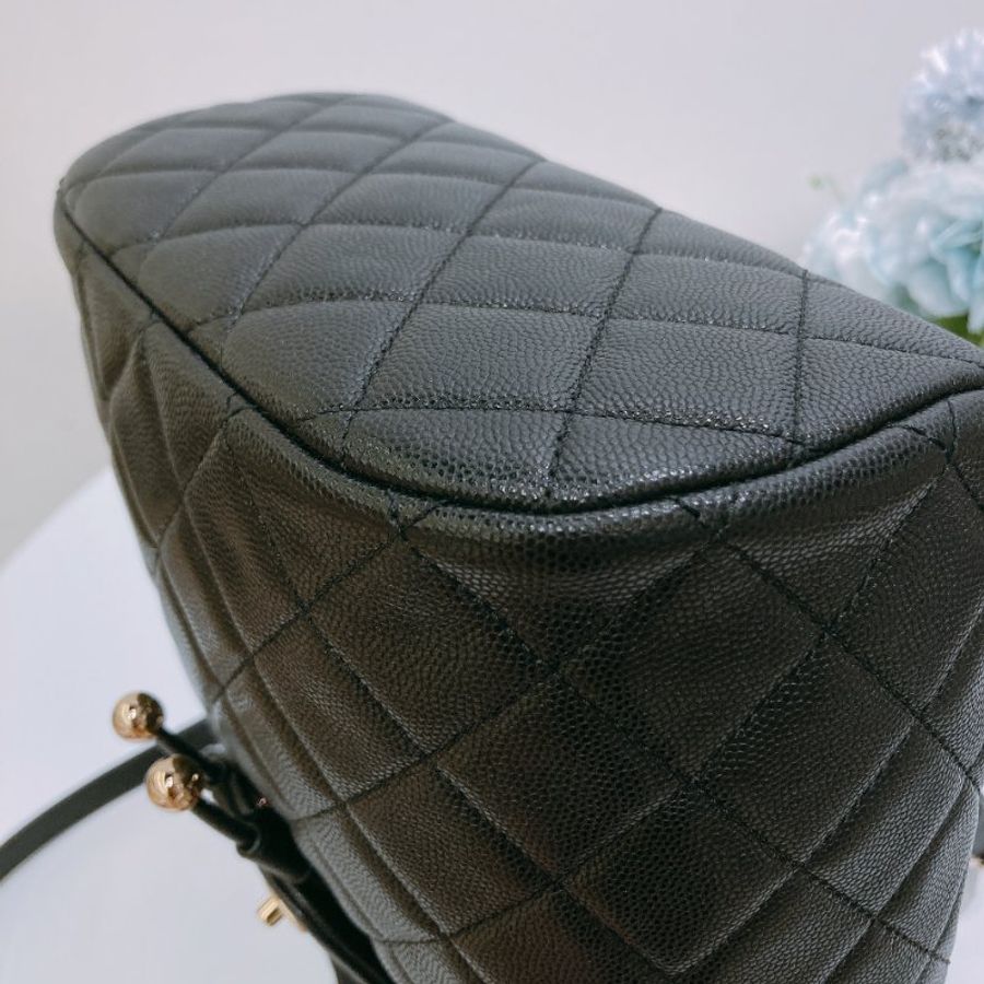TW4929 Chanel 香奈兒 大號 荔枝皮 黑色雙肩包 Backpack Caviar Black x GHW-7