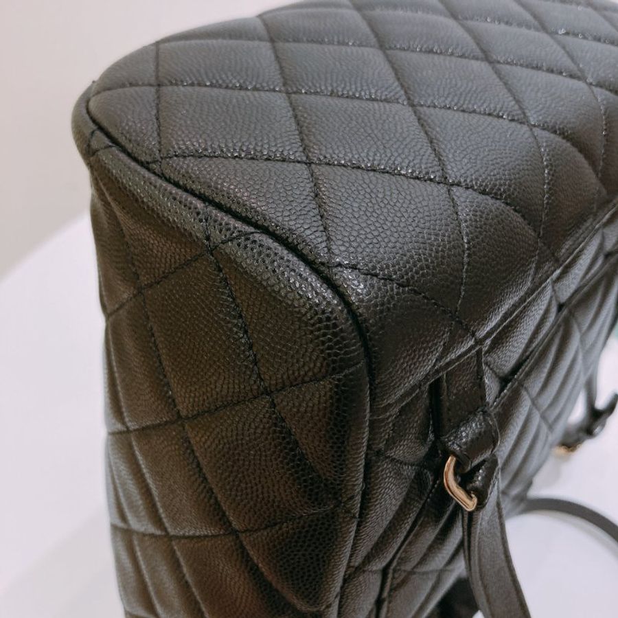 TW4929 Chanel 香奈兒 大號 荔枝皮 黑色雙肩包 Backpack Caviar Black x GHW-8