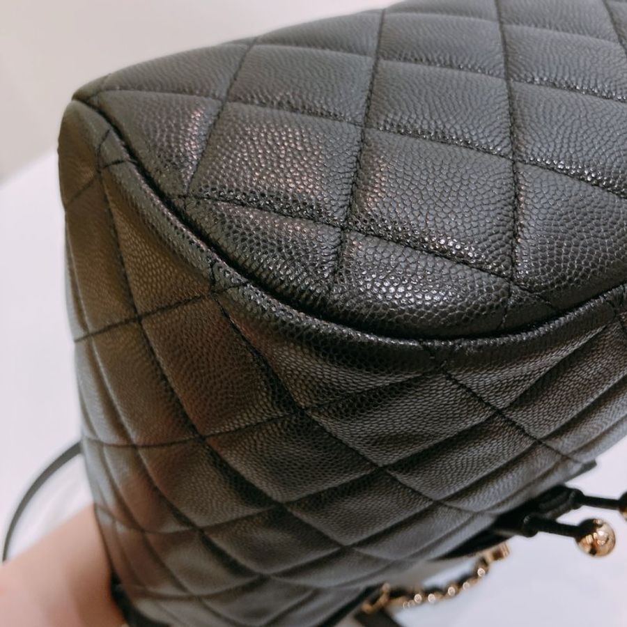 TW4929 Chanel 香奈兒 大號 荔枝皮 黑色雙肩包 Backpack Caviar Black x GHW-10