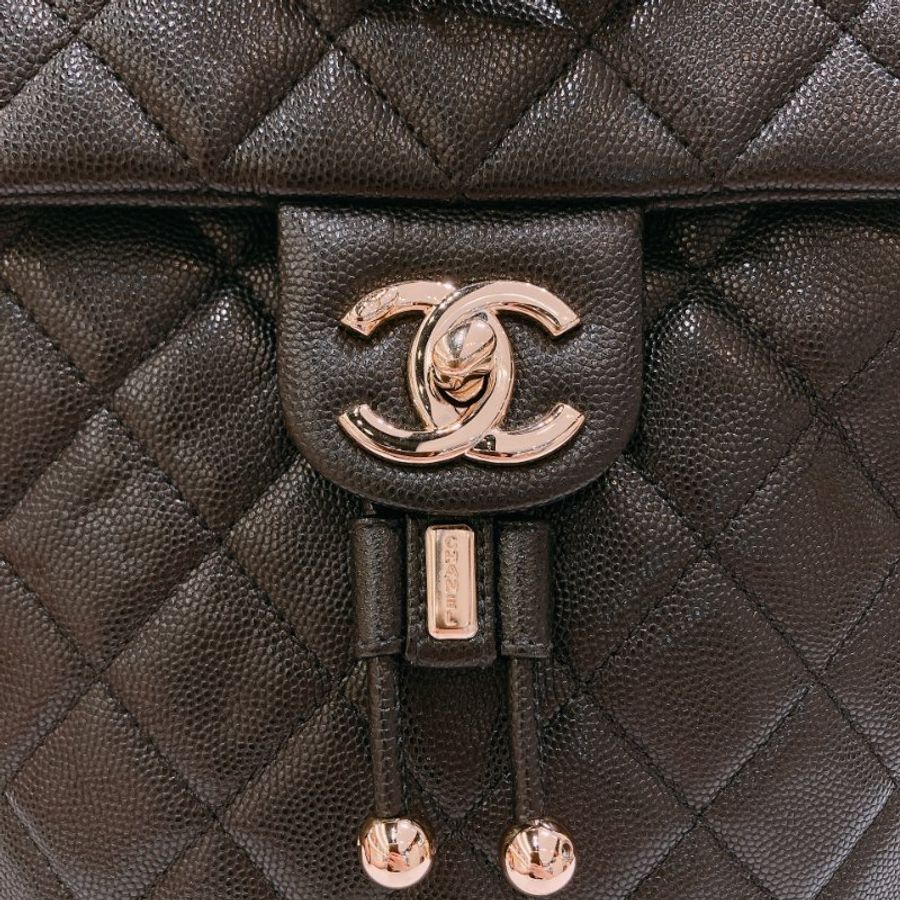 TW4929 Chanel 香奈兒 大號 荔枝皮 黑色雙肩包 Backpack Caviar Black x GHW-12