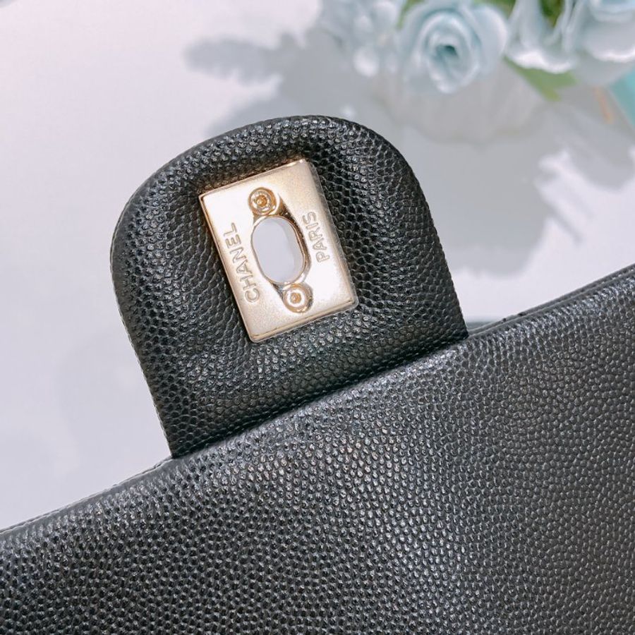 TW4929 Chanel 香奈兒 大號 荔枝皮 黑色雙肩包 Backpack Caviar Black x GHW-15