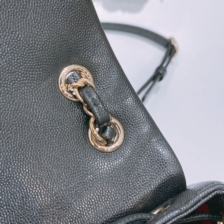TW4929 Chanel 香奈兒 大號 荔枝皮 黑色雙肩包 Backpack Caviar Black x GHW-16