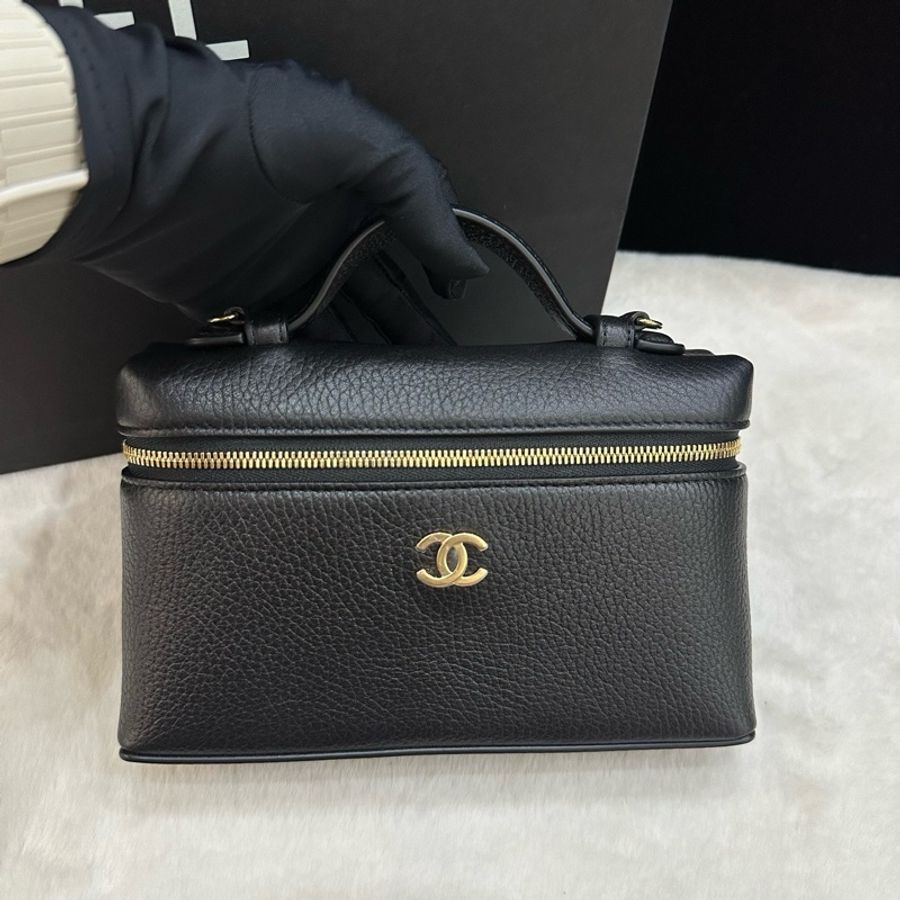 Chanel 香奈兒 26A 黑金 荔枝紋 Lp 飯盒包 小號 手提包單肩包斜挎包 芯片款-2