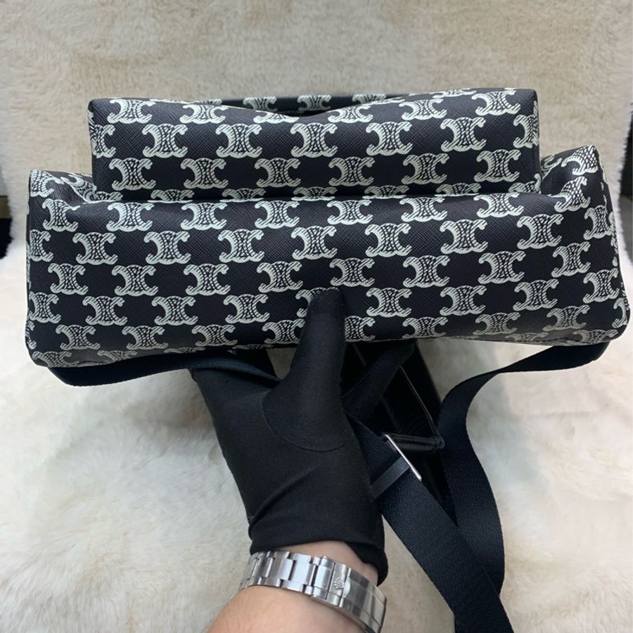 Celine 賽琳黑白色 老花 背包-4