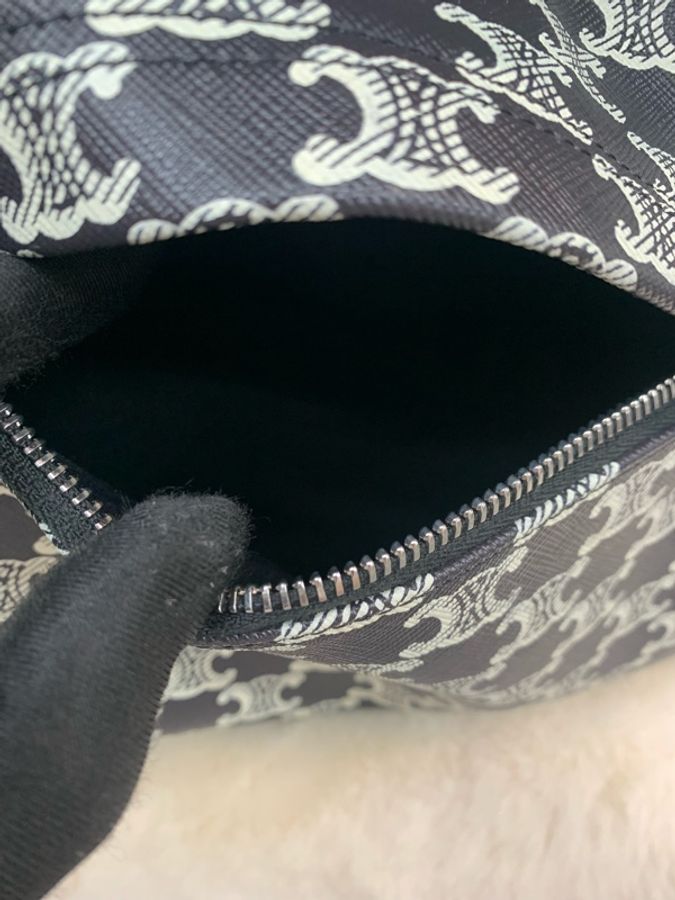 Celine 賽琳黑白色 老花 背包-21