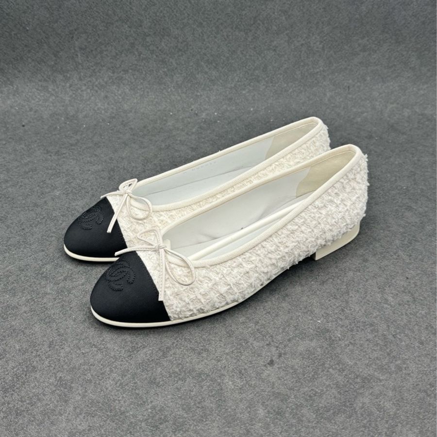 【99新 ✨ 全網最低價!】Chanel/香奈兒 經典黑白花呢芭蕾舞單鞋 36碼(下單前先詢問庫存❗️❗️)-1