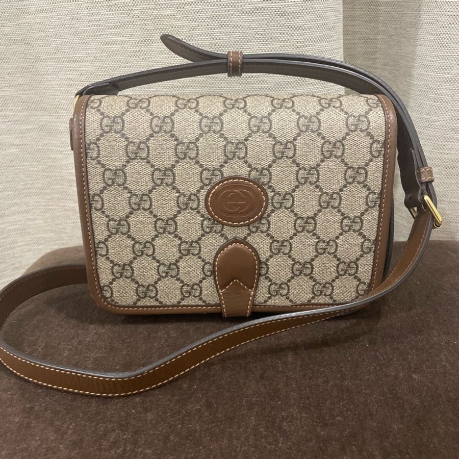 GUCCI Retro經典帆布斜背包 防潑水PVC-0