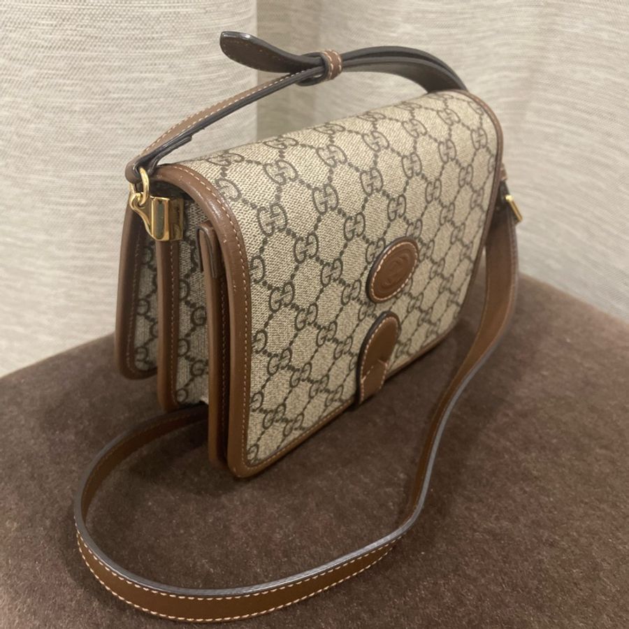 GUCCI Retro經典帆布斜背包 防潑水PVC-1