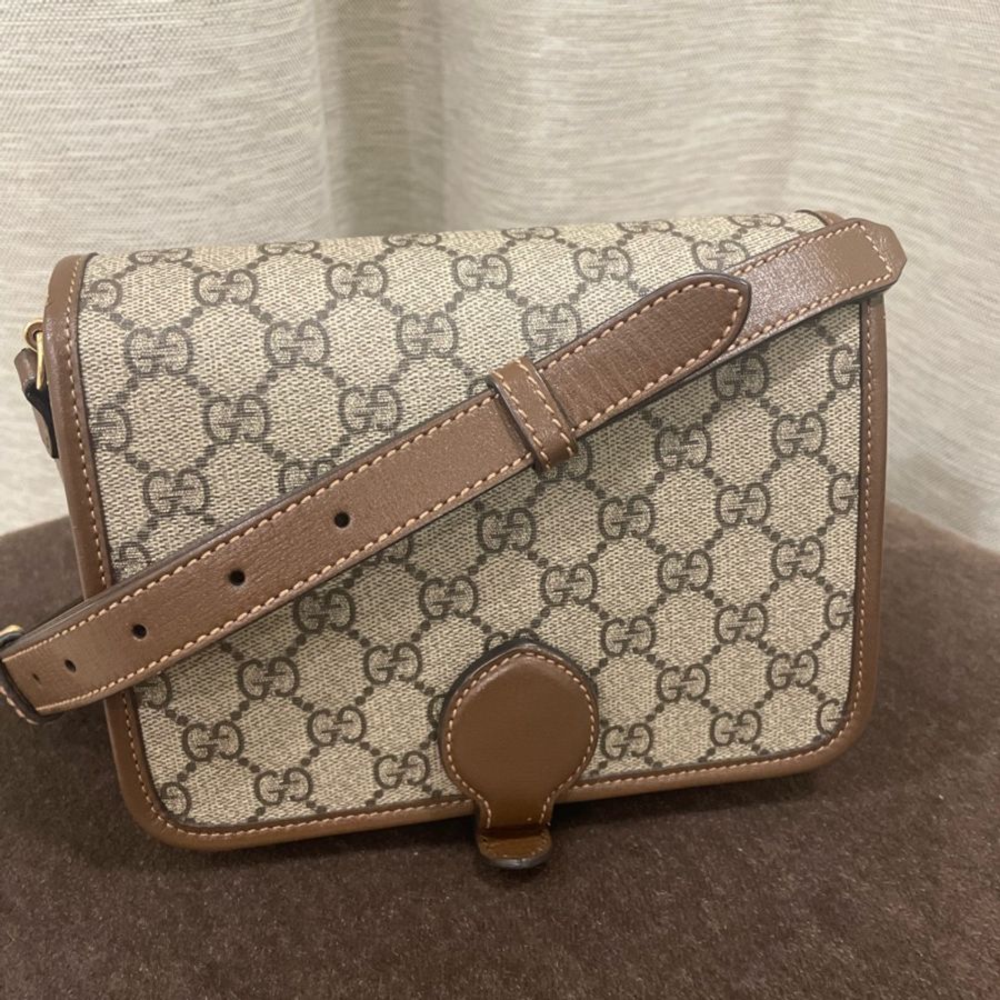 GUCCI Retro經典帆布斜背包 防潑水PVC-2