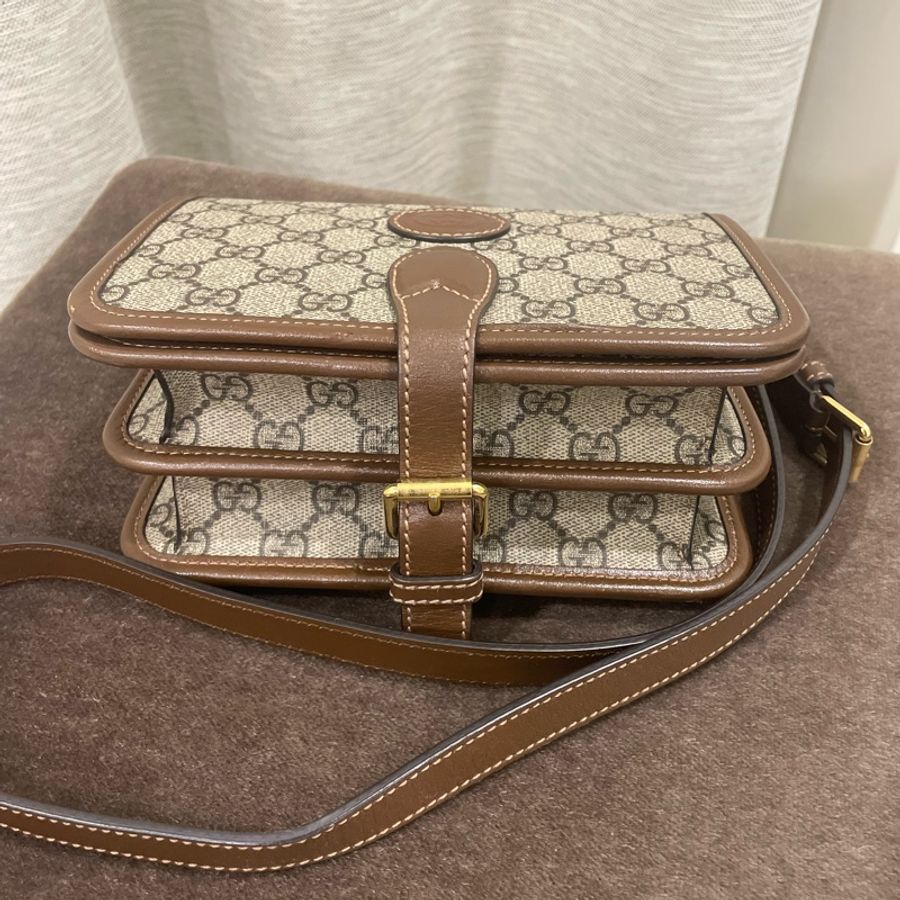 GUCCI Retro經典帆布斜背包 防潑水PVC-4