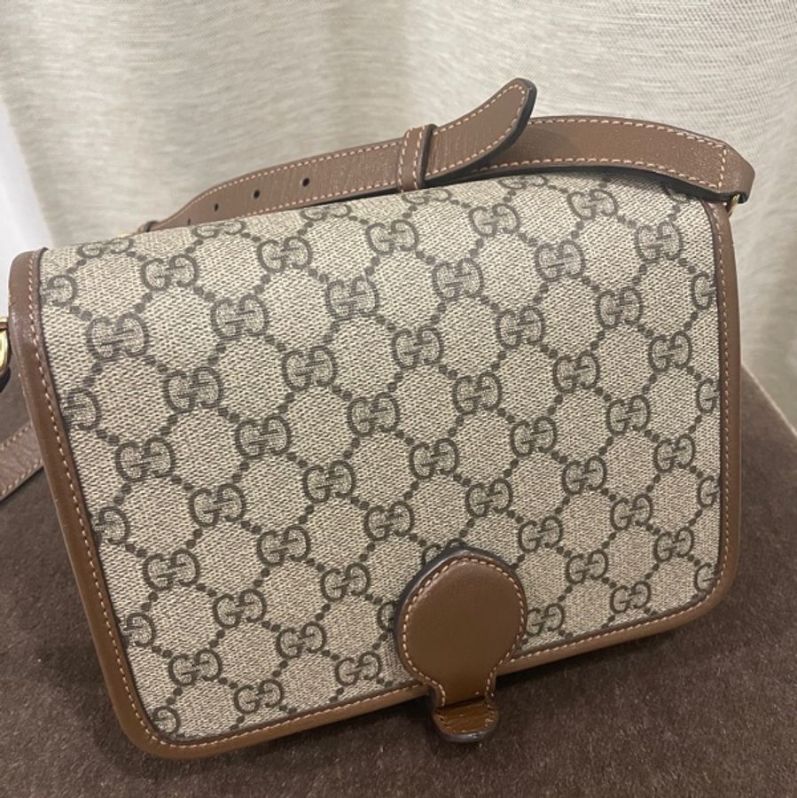 GUCCI Retro經典帆布斜背包 防潑水PVC-6