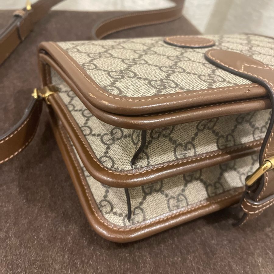 GUCCI Retro經典帆布斜背包 防潑水PVC-7