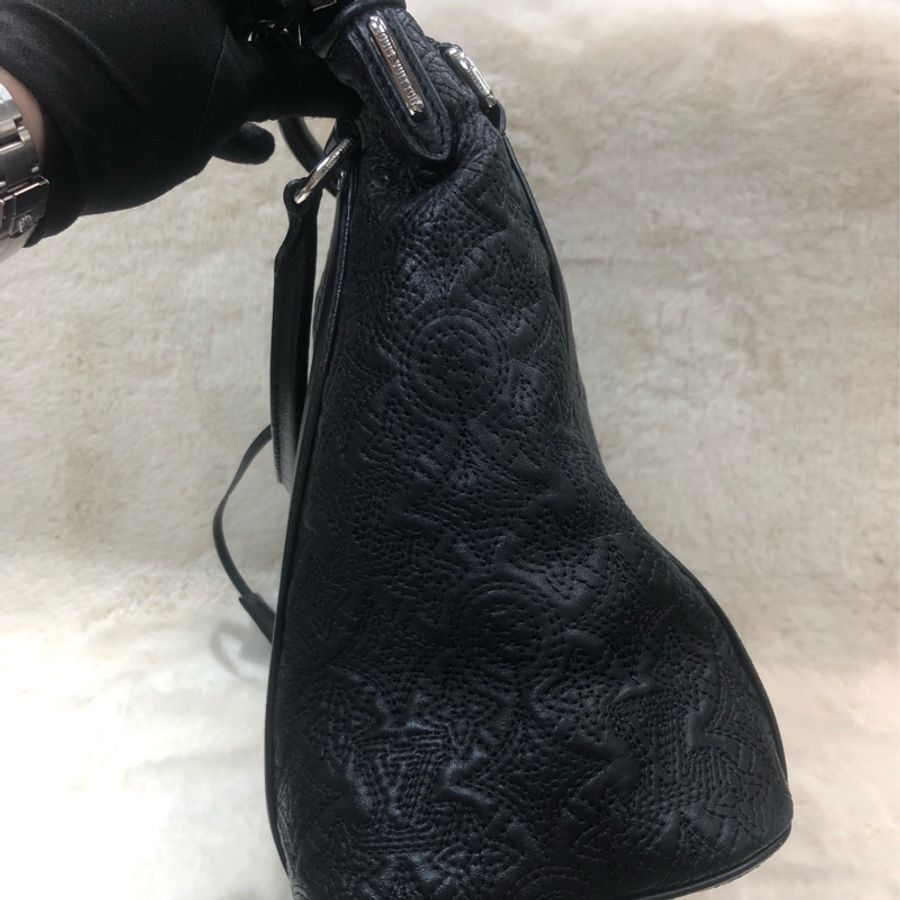 LV 路易威登 黑色全皮老花 手拎上肩包-1