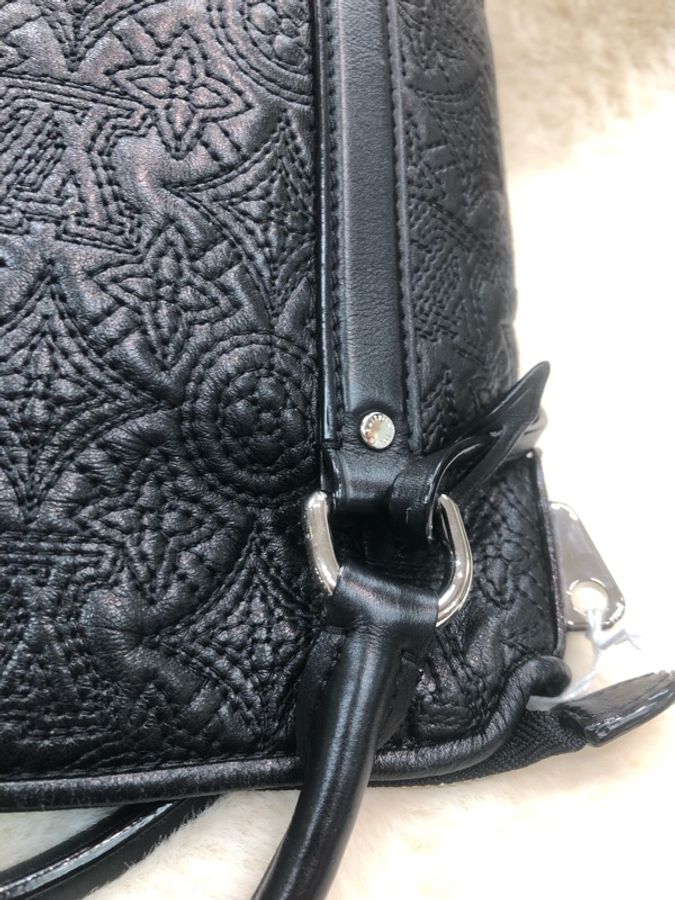 LV 路易威登 黑色全皮老花 手拎上肩包-21