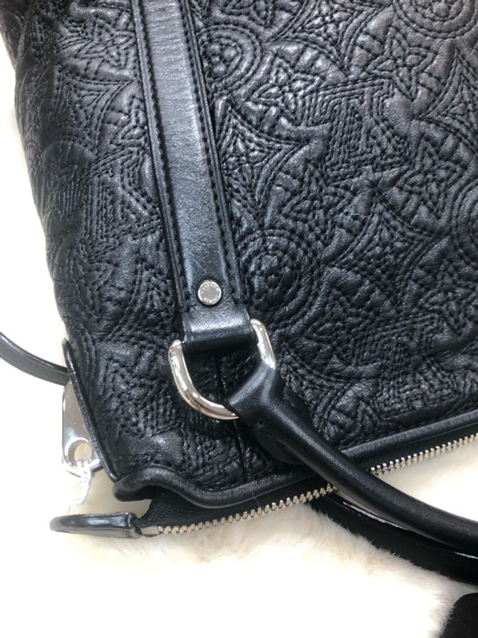 LV 路易威登 黑色全皮老花 手拎上肩包-24