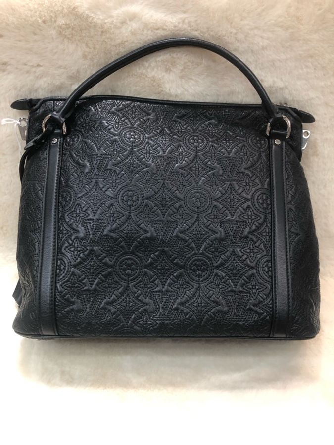 LV 路易威登 黑色全皮老花 手拎上肩包-33