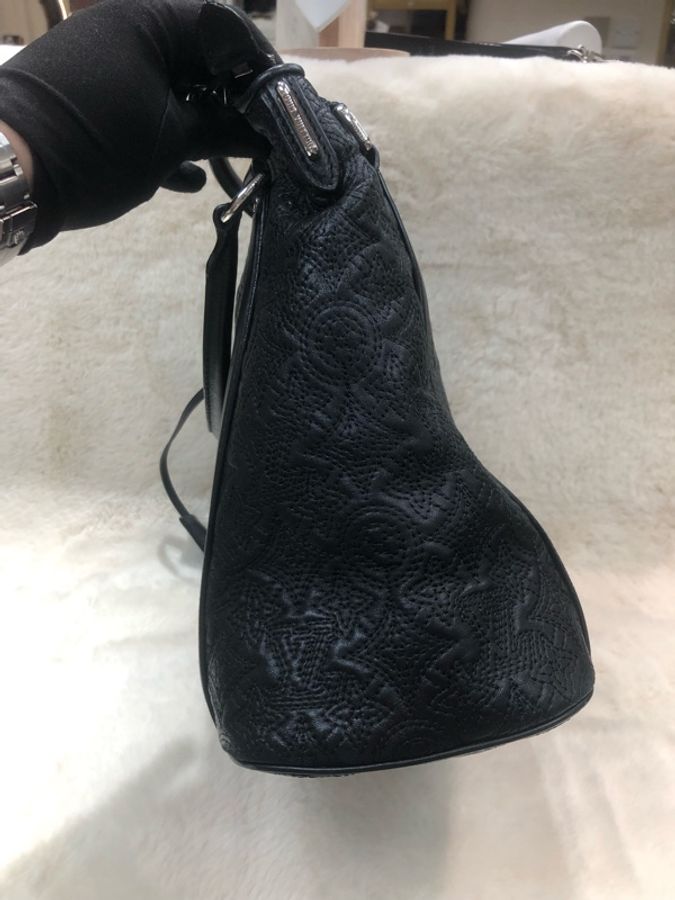 LV 路易威登 黑色全皮老花 手拎上肩包-34