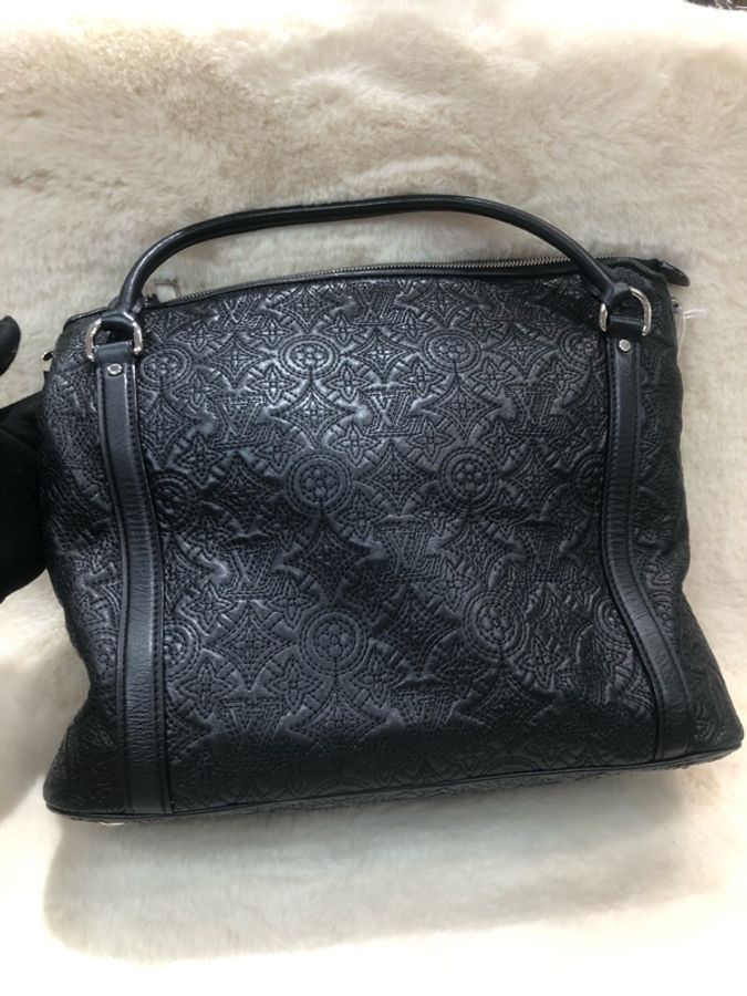 LV 路易威登 黑色全皮老花 手拎上肩包-35