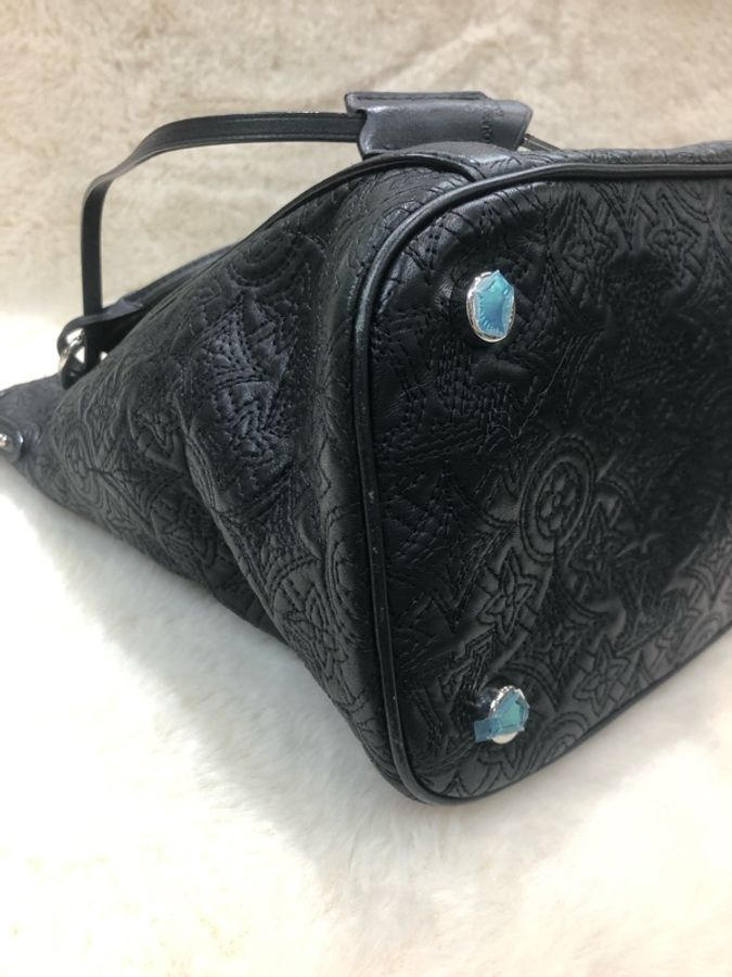 LV 路易威登 黑色全皮老花 手拎上肩包-38