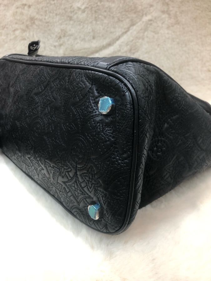 LV 路易威登 黑色全皮老花 手拎上肩包-42
