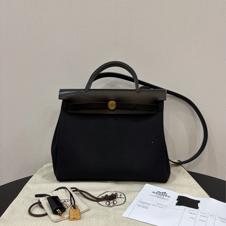Hermes/愛馬仕 herbag31黑金 B刻-0