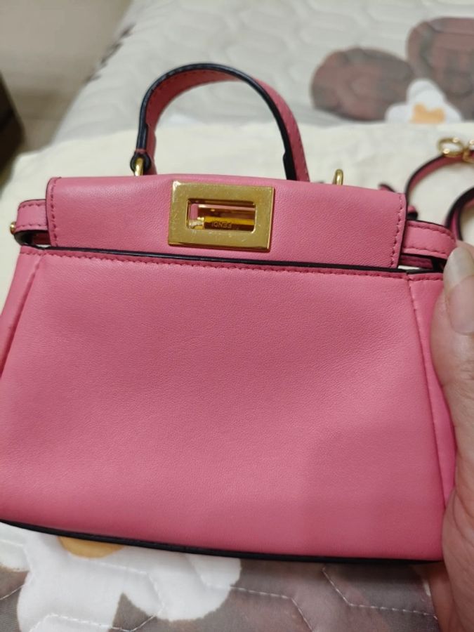 Fendi 粉色Micro peekaboo(附防塵袋) 手提肩背兩用包-6