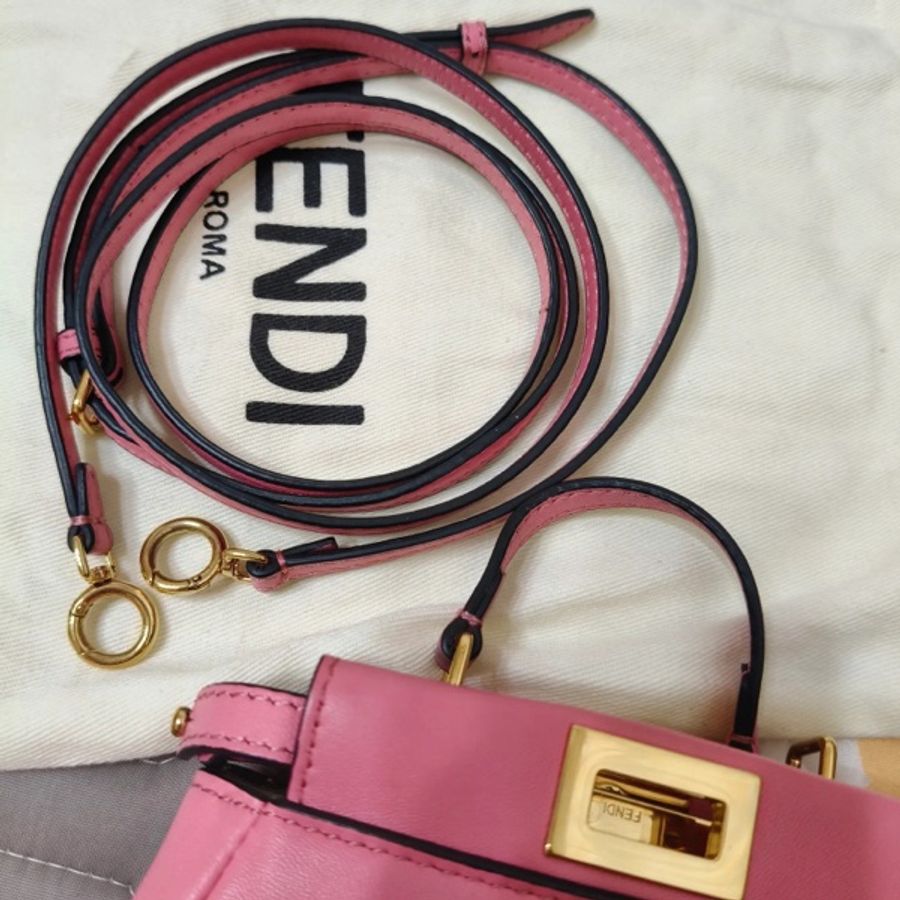 Fendi 粉色Micro peekaboo(附防塵袋) 手提肩背兩用包-15