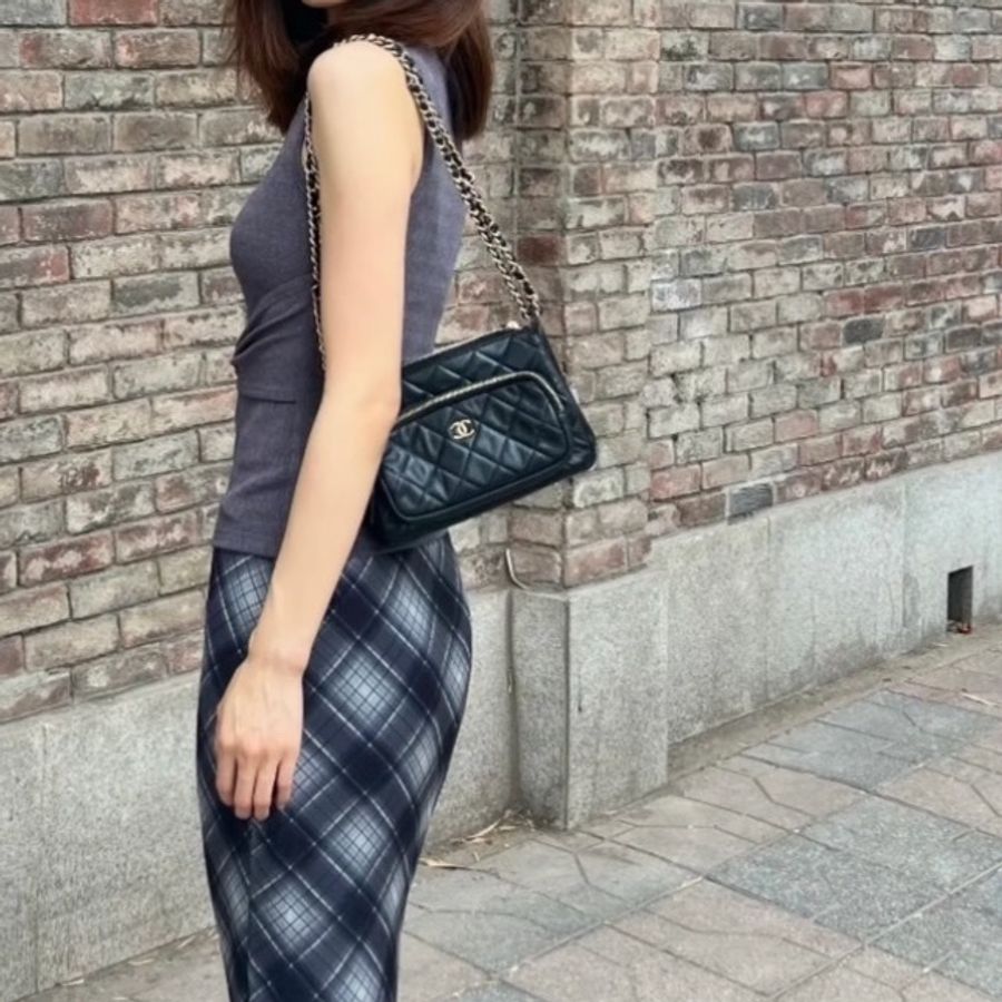 chanel香奈兒25c黑金鍊條相機單肩腋下包,尺寸:21*14*6cm,配件:塵袋-2