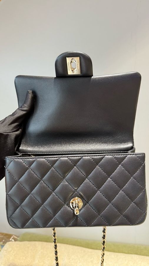 ［極搶手貨］CHANEL CF20 Handle 黑金羊皮手柄款 芯片款-2