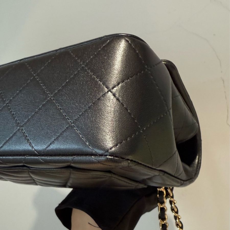 ［極搶手貨］CHANEL CF20 Handle 黑金羊皮手柄款 芯片款-13