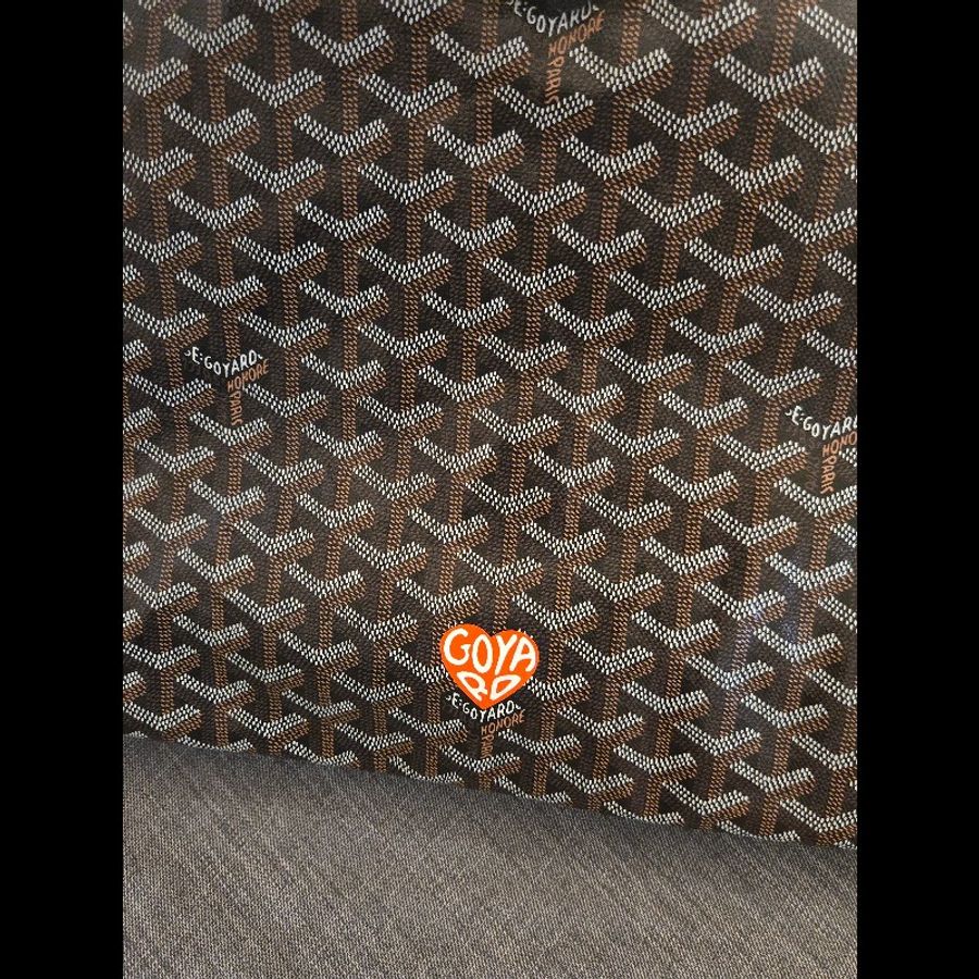 Goyard 愛心塗鴉 hobo 黑棕色 肩背包 雙面可以背 就像一次擁有兩顆包-1